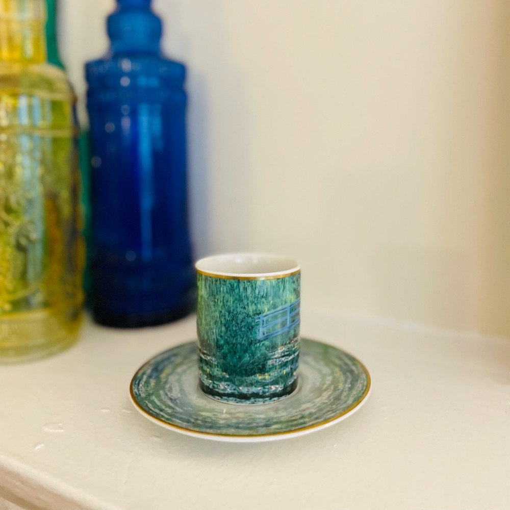 Goebel Artis Orbis Claude Monet Les Bassin Aux Nympheas Demitase Cup&Saucer Gift